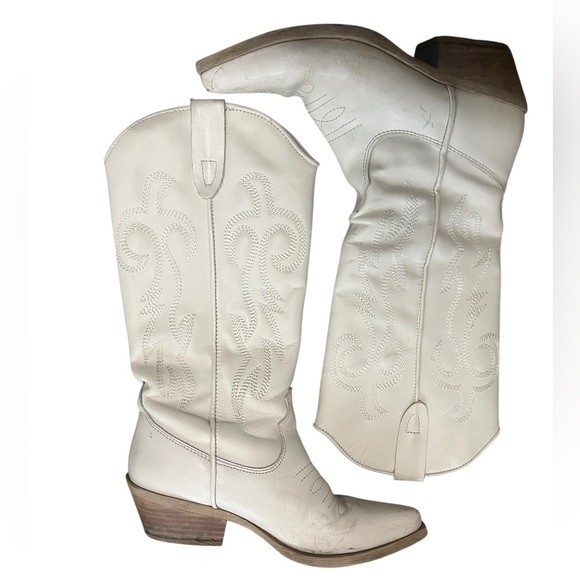 Steve Madden Windie white leather western boots Made in Mexico - Picture 7 of 10